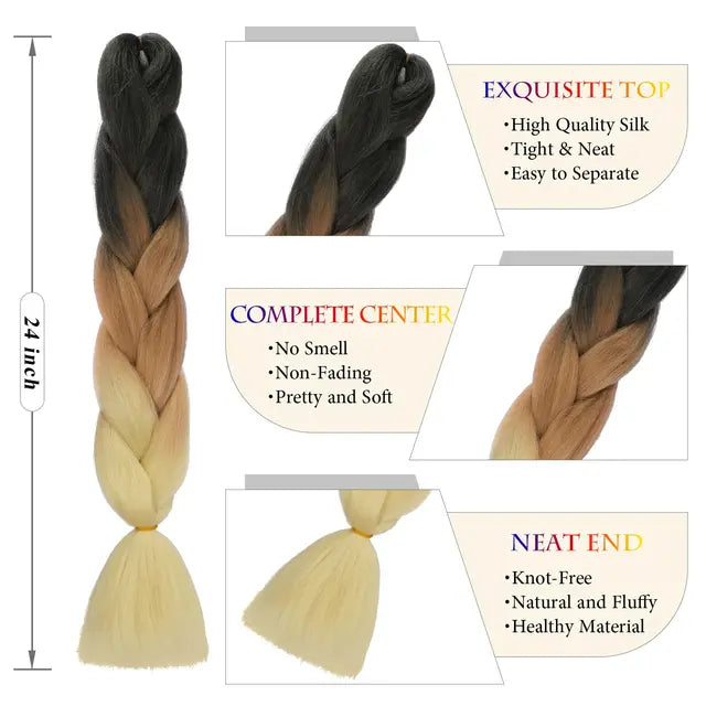 Sofeiyan Braiding Hair Extensions, 24inch 3Pcs