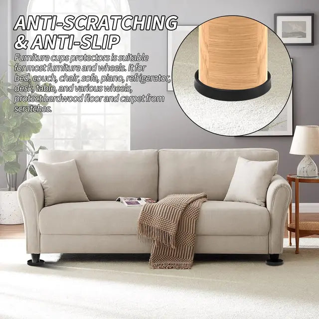Φ 89 mm Round Furniture Pads - 4Pcs Felt Furniture Sliders for Hardwood Floors