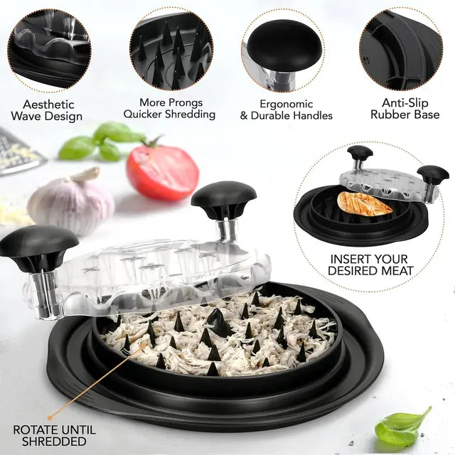 Meat Shredder with Clear Lid Ergonomic Handle Quickly Tear Meat Grinder