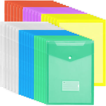 36Pcs A4 Plastic Wallet A4 Folder Document Wallets