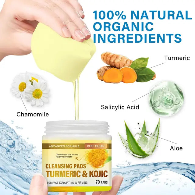 Kojic Acid and Turmeric Pads, Turmeric Kojic Acid Pads wth Natural Ingredients