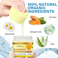 Kojic Acid and Turmeric Pads, Turmeric Kojic Acid Pads wth Natural Ingredients