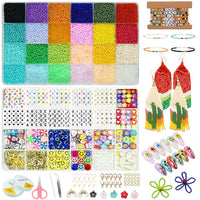 IWTTWY 28000 Pcs Glass Seed Beads for Bracelet Making Kit, 24 Colors