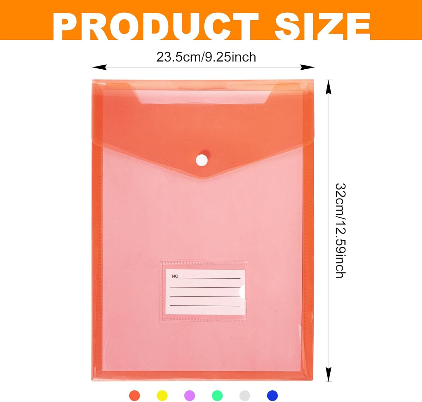 36Pcs A4 Plastic Wallet A4 Folder Document Wallets