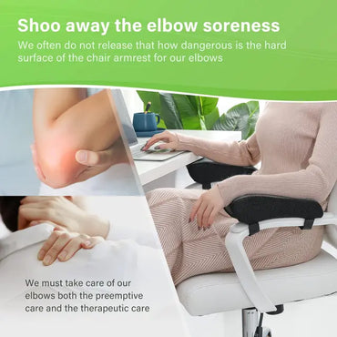 LargeLeaf Chair Ergonomic Armrest Cooling Gel Pads Elbow Pillow Pressure Relief