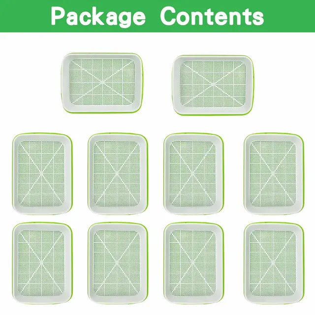 5 Pcs Seed Sprouting Trays, Microgreens Growing Trays, High Breathability