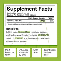 Vitamin K2 MK7 200mcg, K2 Vitamin Supplement for Men and Women