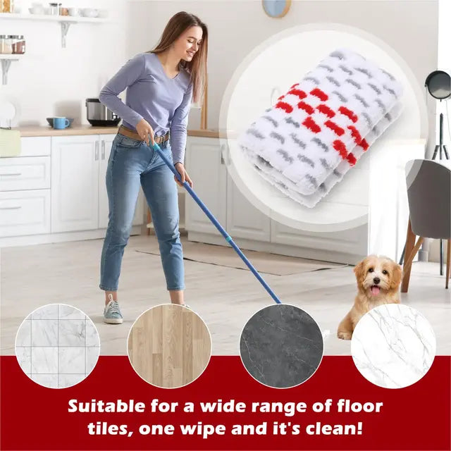 3Pcs Microfiber Mop Pad, Replacement Mop Cleaning Pad Washable & Reusable