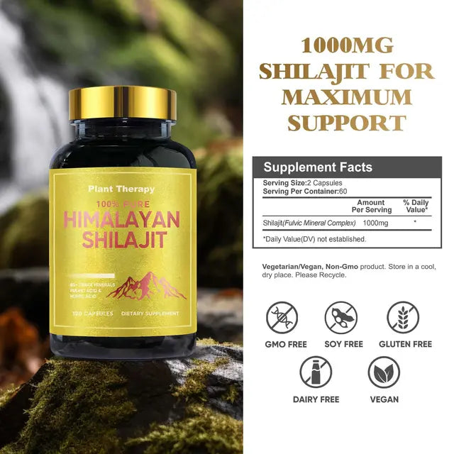 Shilajit Capsules, 100% Pure High Strength Himalayan Shilajit