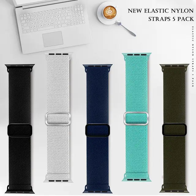 5 Pack Solo Loop Straps Compatible with Apple Watch Straps