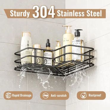 WELDUN Corner Shower Caddy, No Drilling Bathroom Shelf Organiser