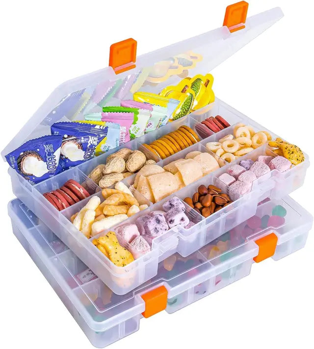 LAifu Snack Box with Compartments, 36 Grids Plastic Stackable Organizer