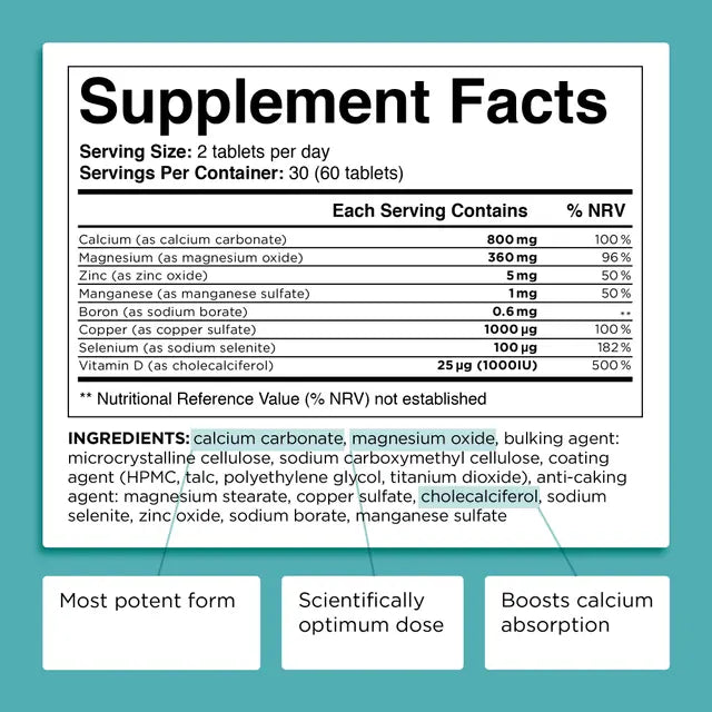 Calcium, Magnesium, Zinc and Vitamin D Supplement, Brain & Immune System