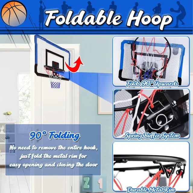 TEUVO Indoor Basketball Hoop for Kids Mini Basketball Hoop for Door