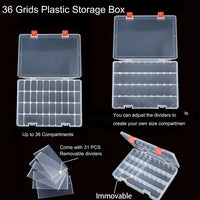 LAifu Snack Box with Compartments, 36 Grids Plastic Stackable Organizer