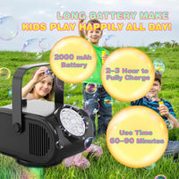 Bubble Machine, 90°/180°/360° Automatic Rechargeable Machine for Kids