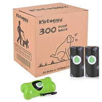 Dog Poo Bags, 20 Rolls, 300 Counts, 23 x 33 cm Dog Waste Bags with Dispenser