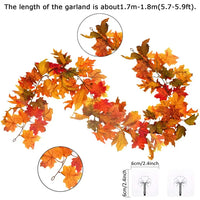 Whaline Artificial Autumn Fall Maple Leaves Garland Hanging Plant