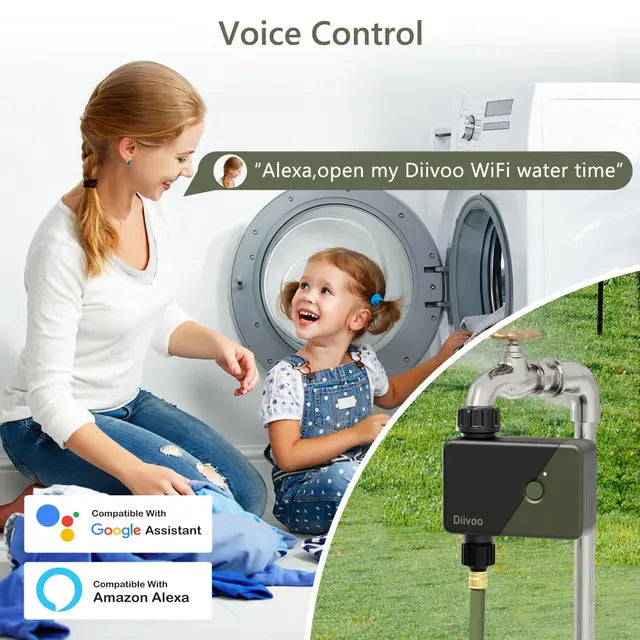 WiFi Water Timer with RFID Technology, Diivoo Smart Timers for Irrigation