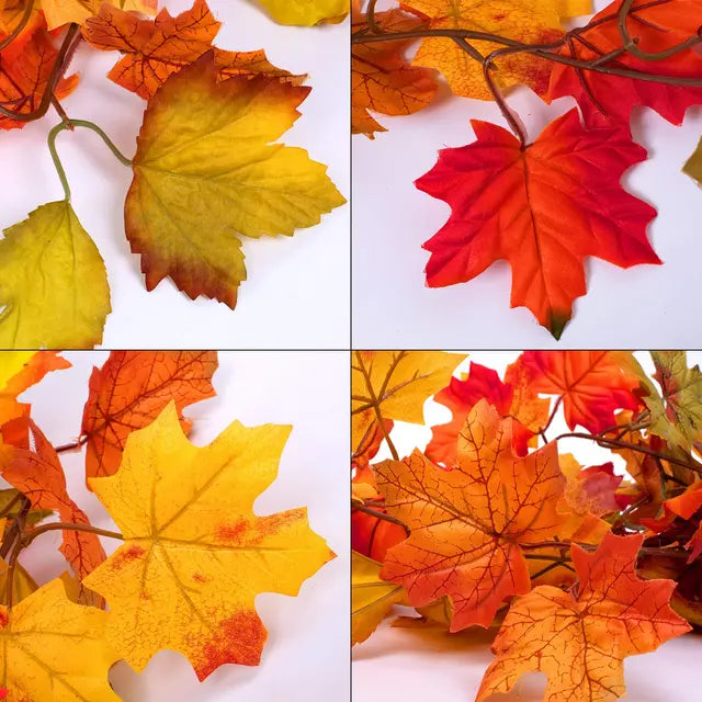 Whaline Artificial Autumn Fall Maple Leaves Garland Hanging Plant