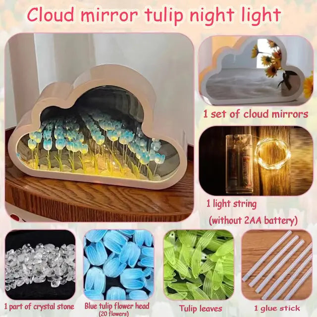 Neioaas 20 Flower Cloud Tulip Mirror Night Light