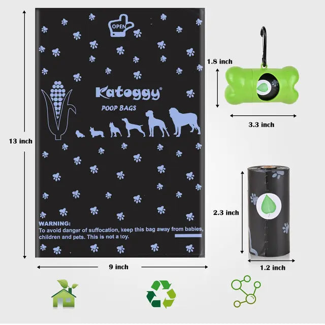 Dog Poo Bags, 20 Rolls, 300 Counts, 23 x 33 cm Dog Waste Bags with Dispenser