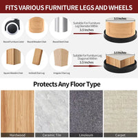 Φ 89 mm Round Furniture Pads - 4Pcs Felt Furniture Sliders for Hardwood Floors
