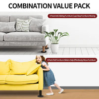 Φ 89 mm Round Furniture Pads - 4Pcs Felt Furniture Sliders for Hardwood Floors