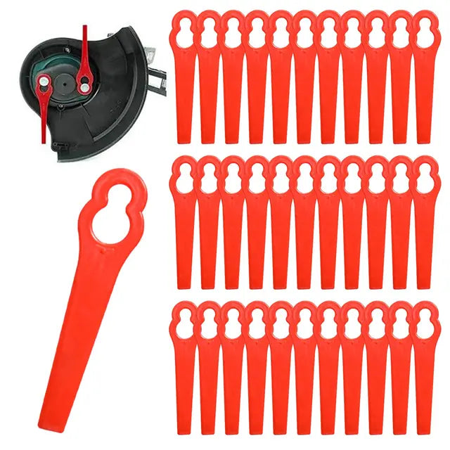 NITAIUN 150 Pcs Plastic Grass Trimmer Blades Red 83mm