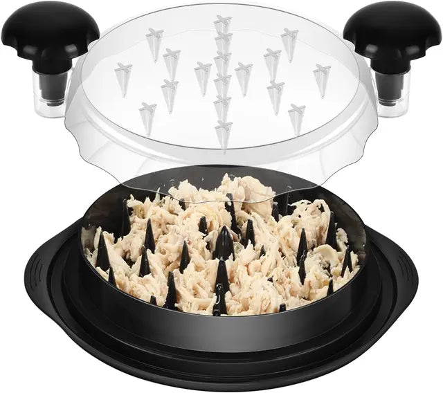 Pulled Chicken Shredder with Clear Lid Ergonomic Handle Quickly Tear Meat Grinder