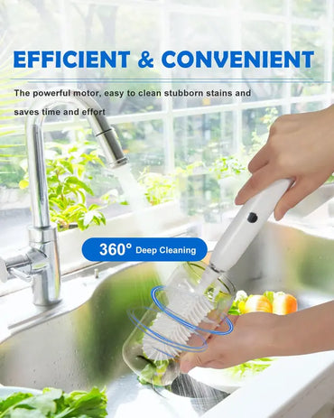 Electric Feeding Bottle Cleaner Set with 1800mAh Rechargeable Brush & Lanyard