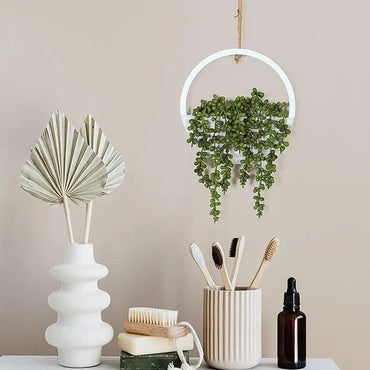 JUSTOYOU 2PC Artificial Succulent Hanging String of Pear Plant