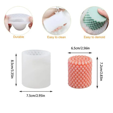 Silicone Mould Bubble Candle Mould with 60M Cotton Wick and A Stainless Steel