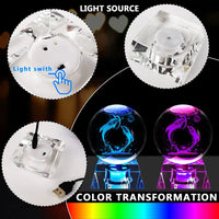 OEGINFIT 3D Solar System Crystal Ball with LED Colorful Night Light Base