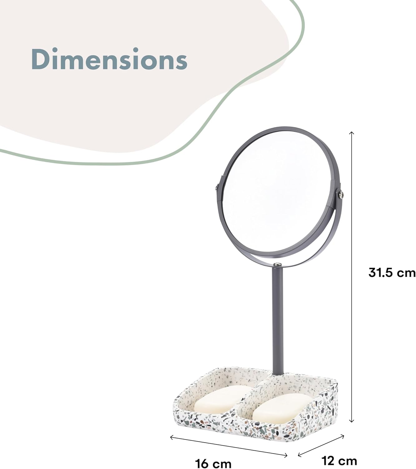 Makeup Mirror - Terrazzo Table Top Standing