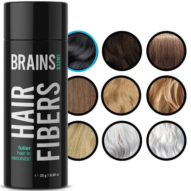 Brains & Son Hair Fiber - Premium Hair Thickener Hair Powder | 25g (BLACK)