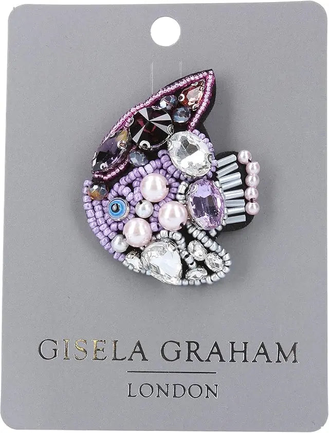 Gisela Graham 6 x Purple Jewelled Fish Brooch