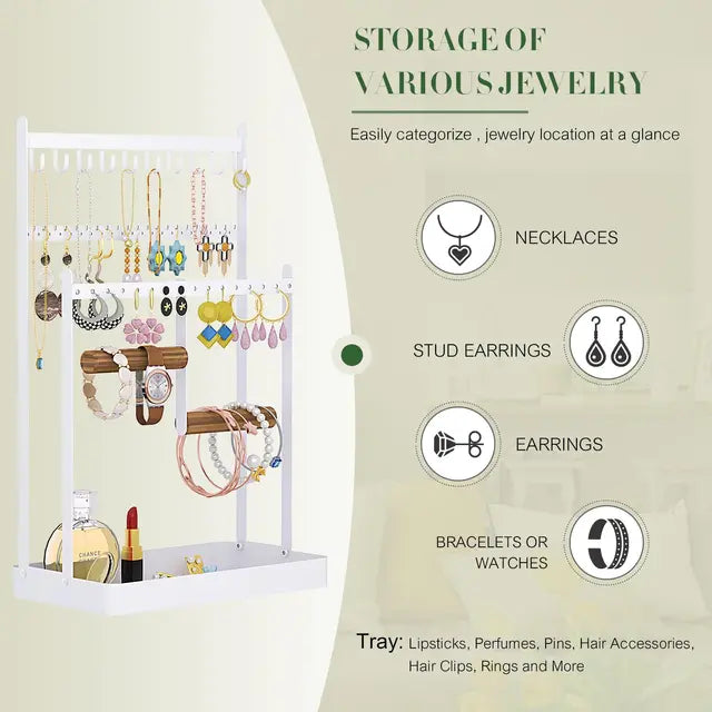 WELDUN Jewellery Stand Organiser, Earring Organiser Necklace Holder,