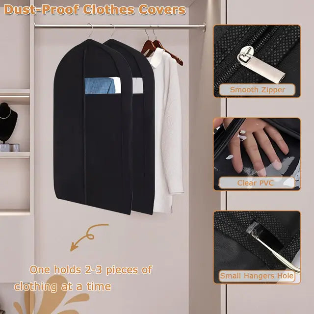 DONGDA 3PCS Garment Bags for Dresses, Suit Covers Hanging Clothes Covers