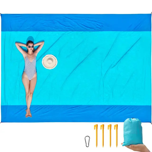 Beach Blanket, Picnic Blanket, Durable Nylon Beach Mat, Sand free, Lightweight & Portable