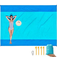 Beach Blanket, Picnic Blanket, Durable Nylon Beach Mat, Sand free, Lightweight & Portable