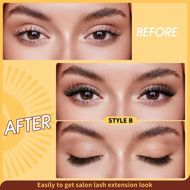 Individual-Lashes QUEWEL Cluster-Lashes 10 Pairs Natural Look Eyelash Clusters