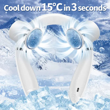 ecoCalm Neck Fans Rechargeable, Neck Cooling Fan with Chilling Plates