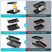 Under Sink Storage Shelf, 2 Tier Slide Kitchen Storage & Bathroom Cabinet