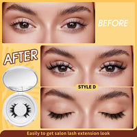 Individual-Lashes QUEWEL Cluster-Lashes 10 Pairs Natural Look Eyelash Clusters