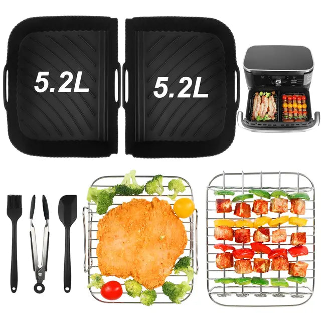 GINOYA 7pcs Air Fryer Accessories for Ninja AF500UK AF500UKCP
