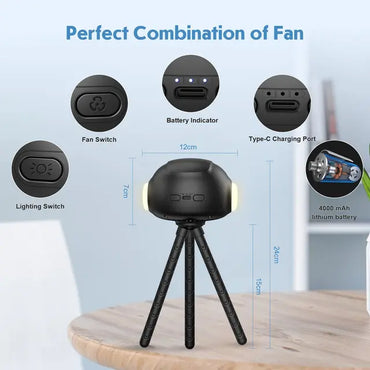 NEWENMO Stroller Fan, Pram Fan Clip On Fan with LED Lights