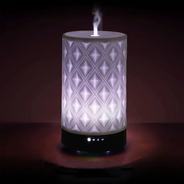 Earnest Living Essential Oil Diffuser for Home White Ceramic Aromatherapy Diffuser
