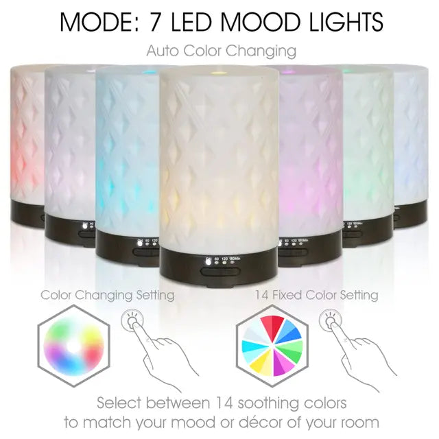 Earnest Living Essential Oil Diffuser for Home White Ceramic Aromatherapy Diffuser