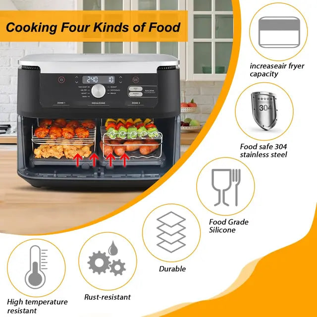 GINOYA 7pcs Air Fryer Accessories for Ninja AF500UK AF500UKCP